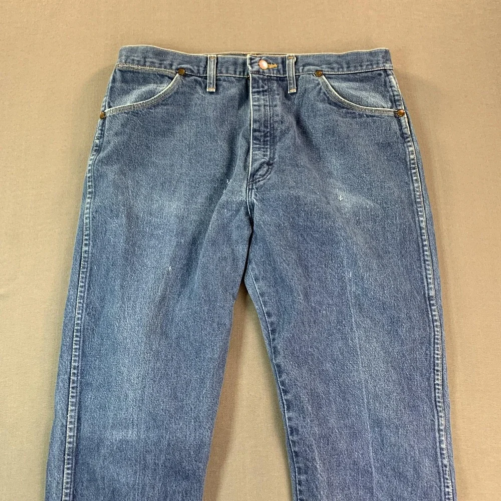 Vintage Wrangler Cowboy Cut Jeans Mens 38x32‎ Blue Denim 13MWZ USA Workwear